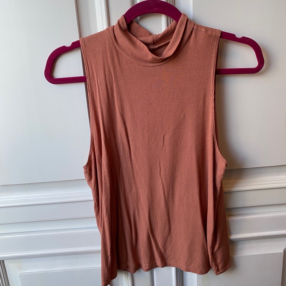 rust colored sleeveless sweater